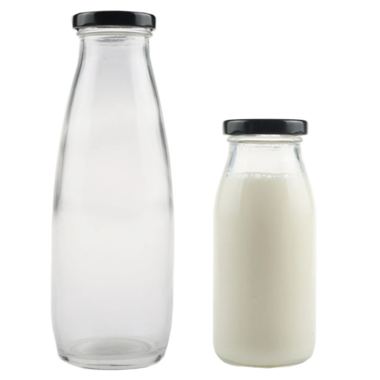 200ml 250ml 500ml 1000ml botellas de vidrio para leche With iron lid