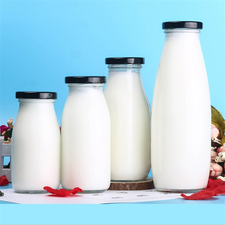 200ml 250ml 500ml 1000ml botellas de vidrio para leche With iron lid