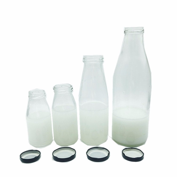 200ml 250ml 500ml 1000ml bulk vintage glass milk bottle with lid wholesale