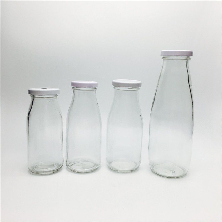 200ml 250ml 500ml 1000ml bulk vintage glass milk bottle with lid wholesale