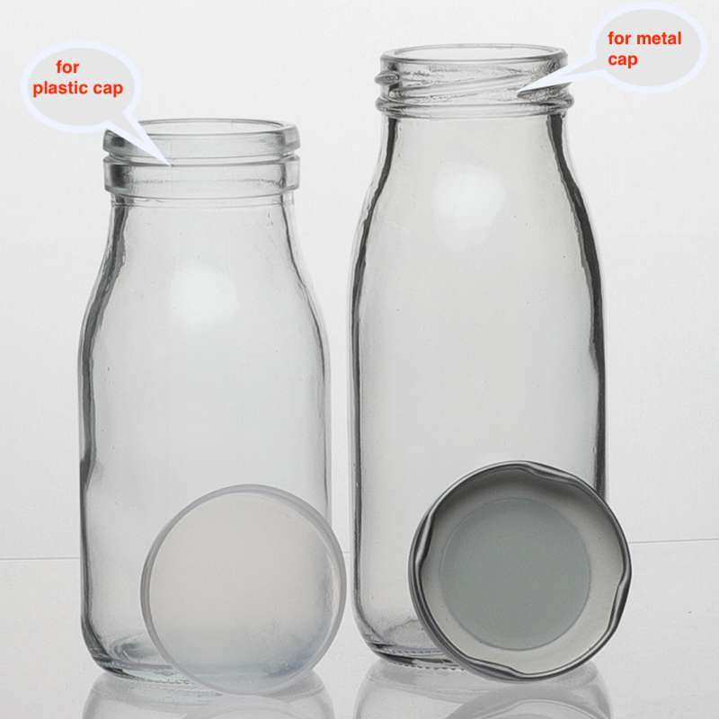 200ml 250ml 500ml 1000ml custom wholesale glass milk bottle with PE cover