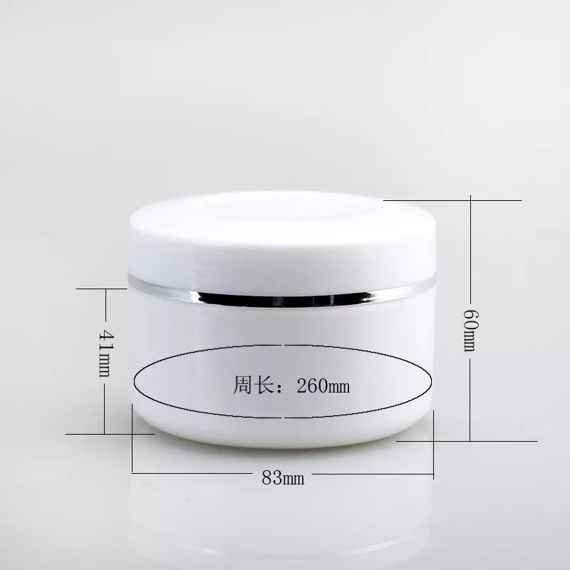 200ml 250ml 500ml Plastic PP white cosmetic cream jar with spoon and sealing ring / facial cream jars container
