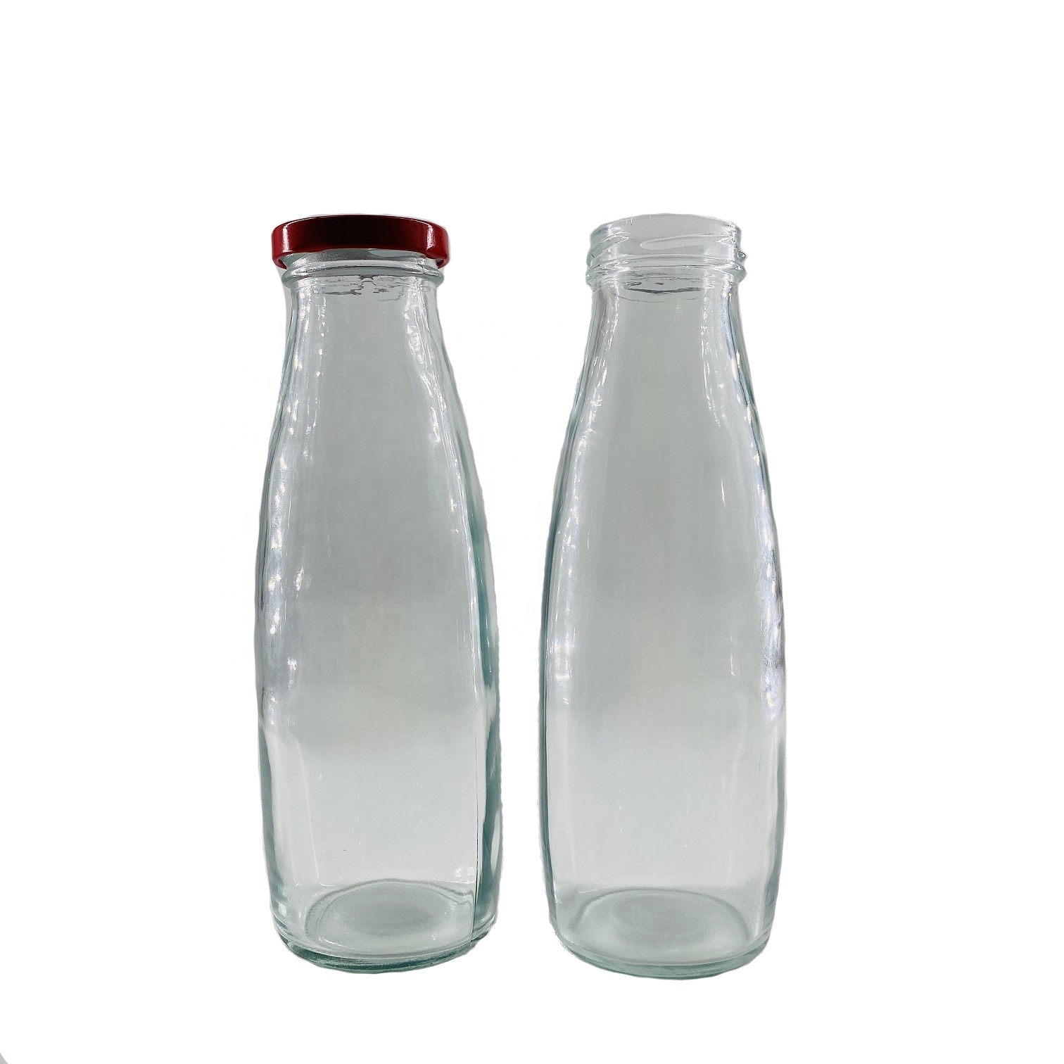 200ml 250ml 500ml empty glass milk juice beverage bottle with plastic lid