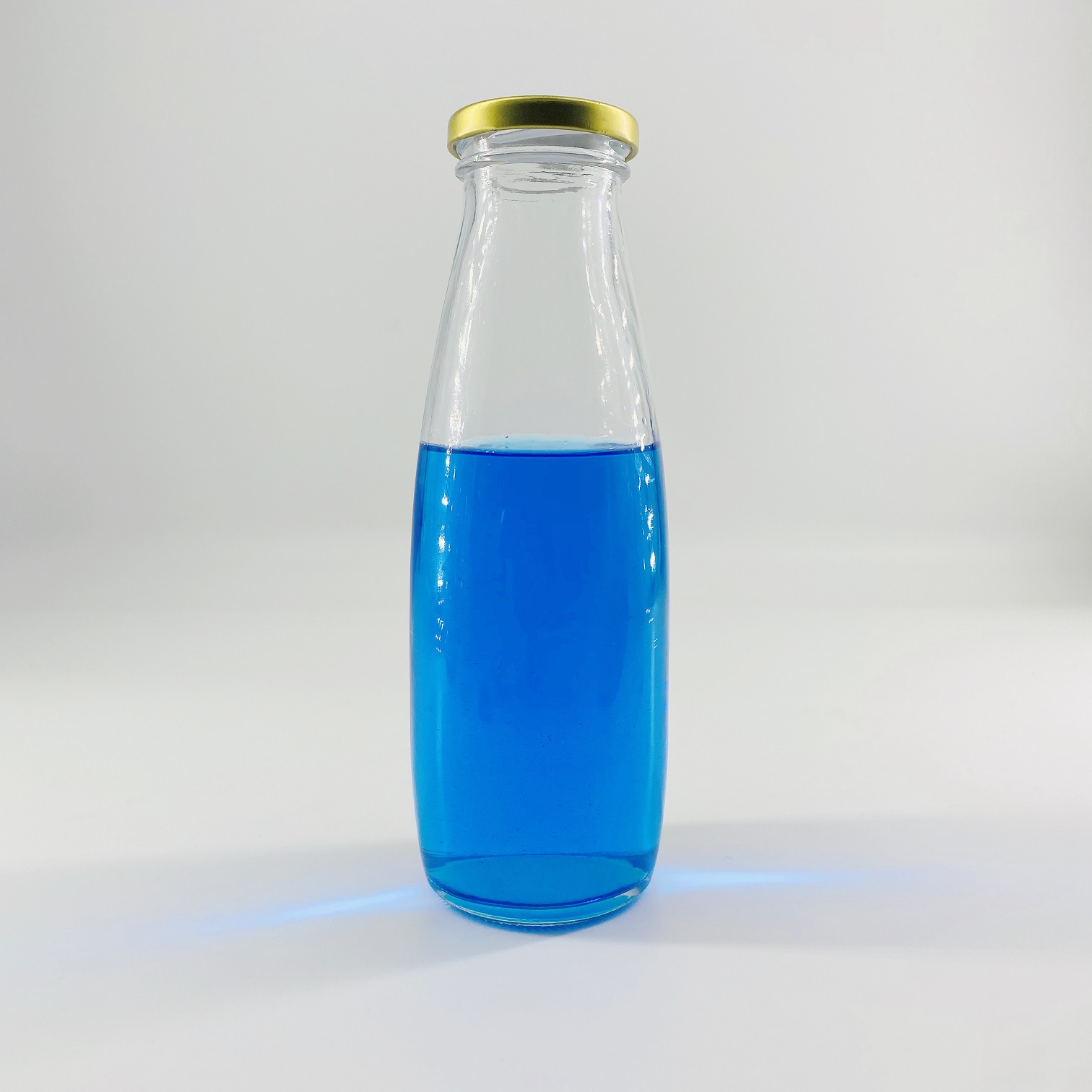 200ml 250ml 500ml empty glass milk juice beverage bottle with plastic lid