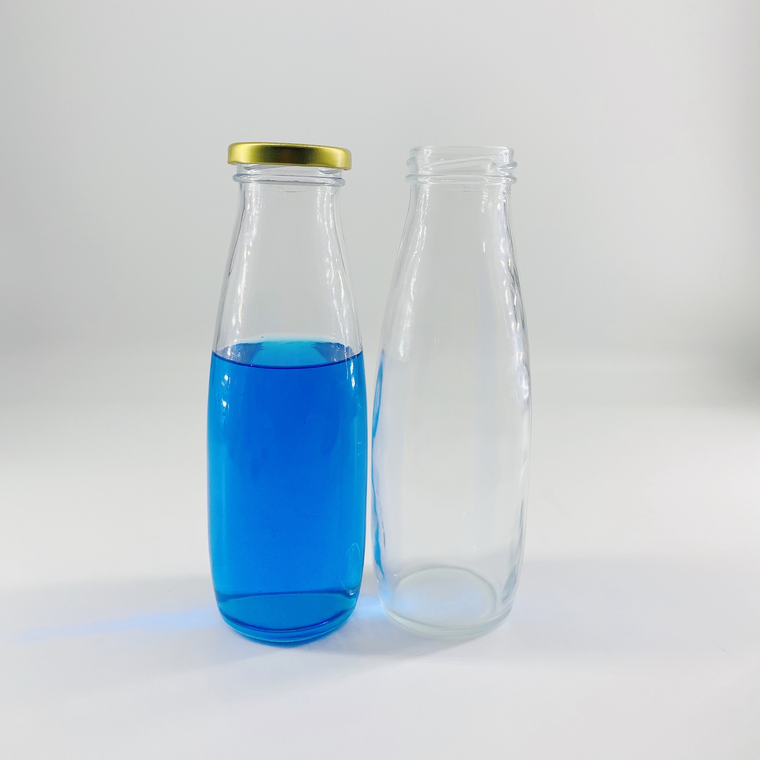 200ml 250ml 500ml empty glass milk juice beverage bottle with plastic lid