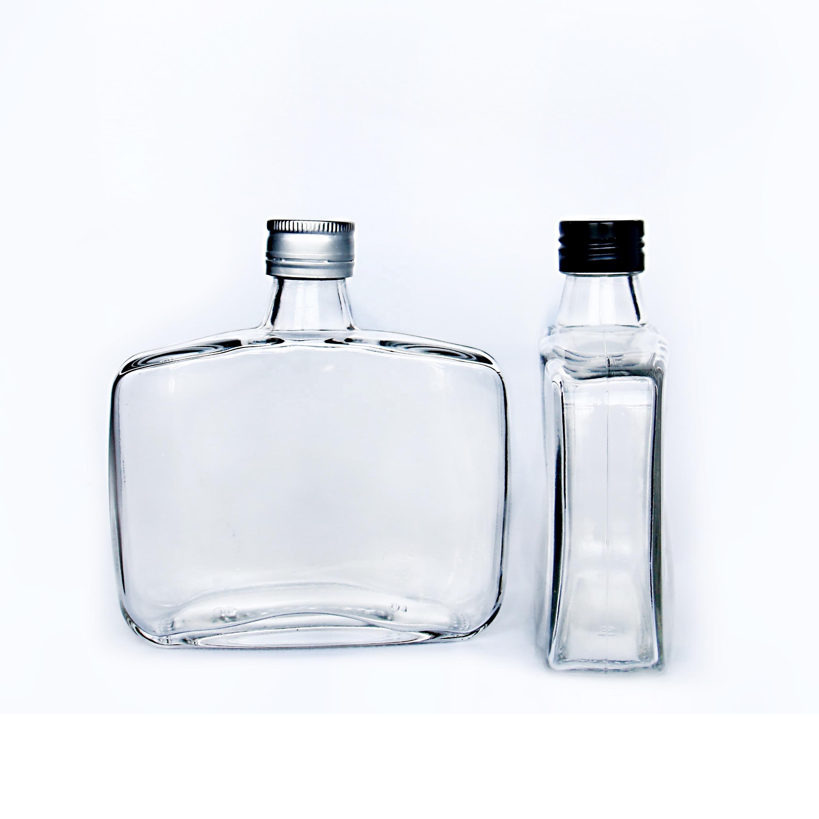 200ml 250ml Flat Whisky Glass Bottle Cold Brew Coffee Hip Flask Glass Bottle