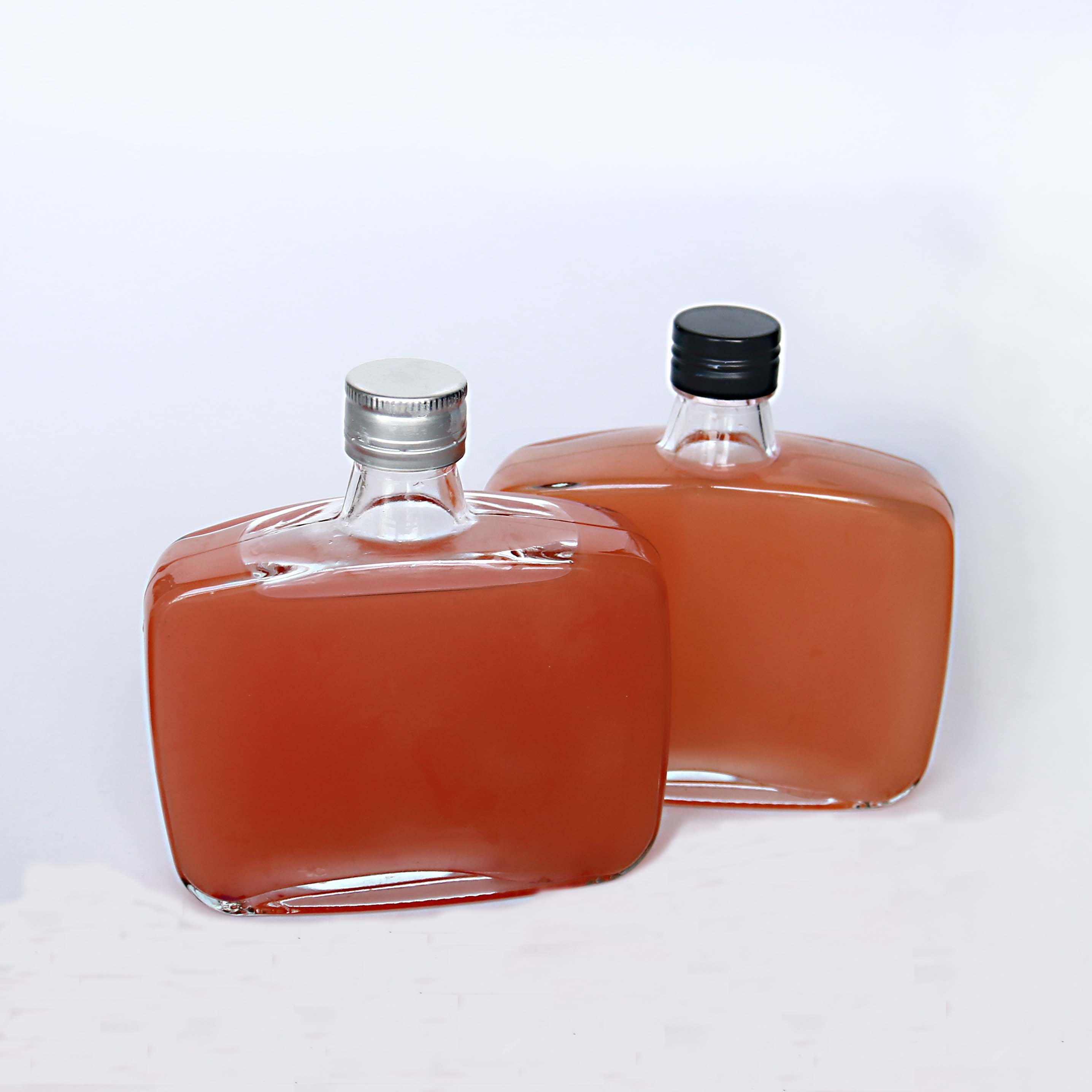 200ml 250ml Flat Whisky Glass Bottle Cold Brew Coffee Hip Flask Glass Bottle