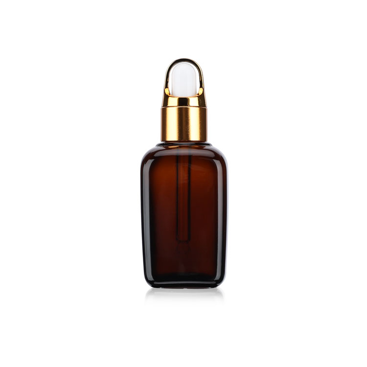 200ml 250ml Transparent Square Shoulder glass Bottles with Dropper Caps for Essential Oil Packaging