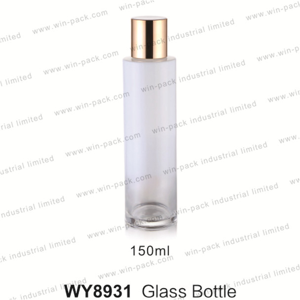 200ml 250ml round white color empty flat shoulder glass lotion bottle set