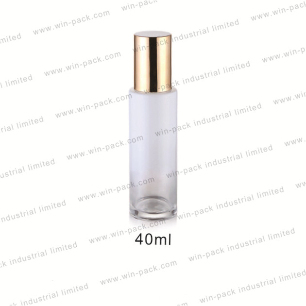 200ml 250ml round white color empty flat shoulder glass lotion bottle set