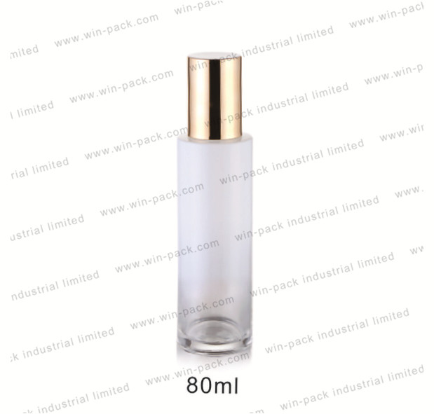 200ml 250ml round white color empty flat shoulder glass lotion bottle set