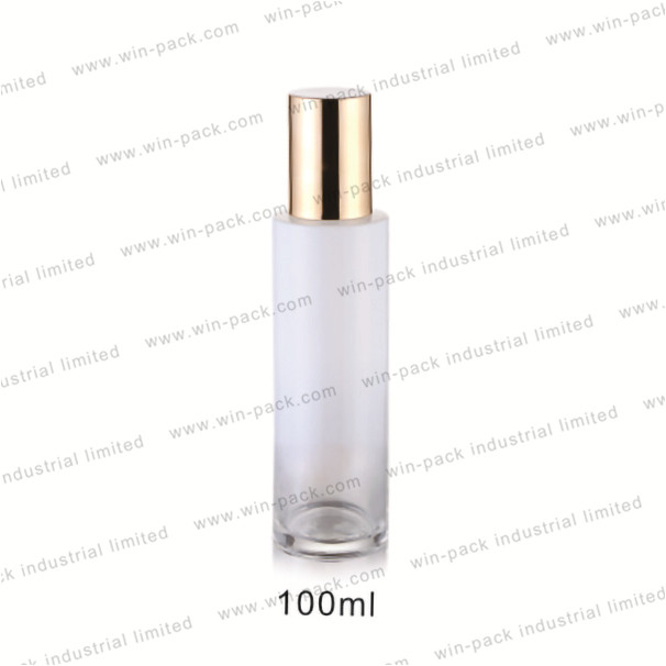 200ml 250ml round white color empty flat shoulder glass lotion bottle set