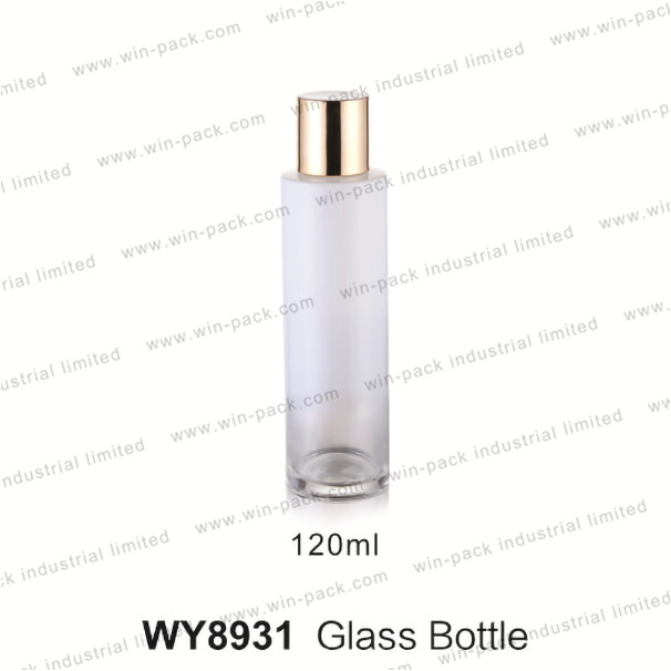 200ml 250ml round white color empty flat shoulder glass lotion bottle set