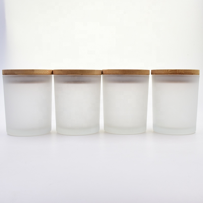 200ml 300ml 10oz Factory Custom Glass Jars For Candle Making home decor wedding Glass Candles Holder With wooden tin metal cap