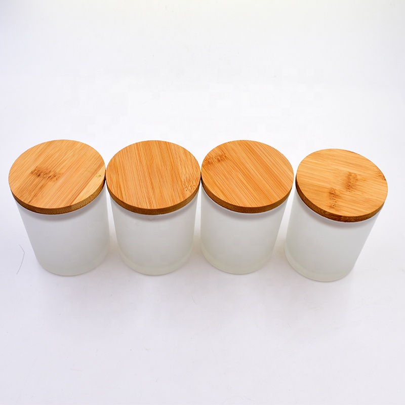 200ml 300ml 10oz Factory Custom Glass Jars For Candle Making home decor wedding Glass Candles Holder With wooden tin metal cap