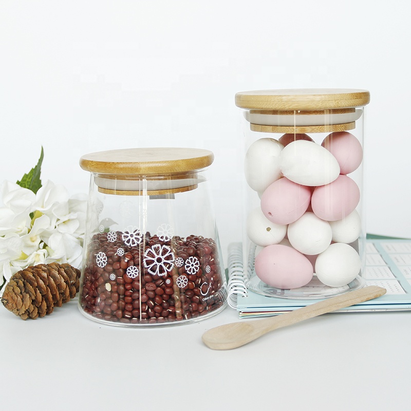 200ml 300ml 400ml 600ml 1000ml Family Size Borosilicate Kitchen Storage Glass Jar Food Spice Tea Nut Container