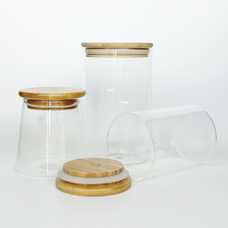 200ml 300ml 400ml 600ml 1000ml Family Size Borosilicate Kitchen Storage Glass Jar Food Spice Tea Nut Container