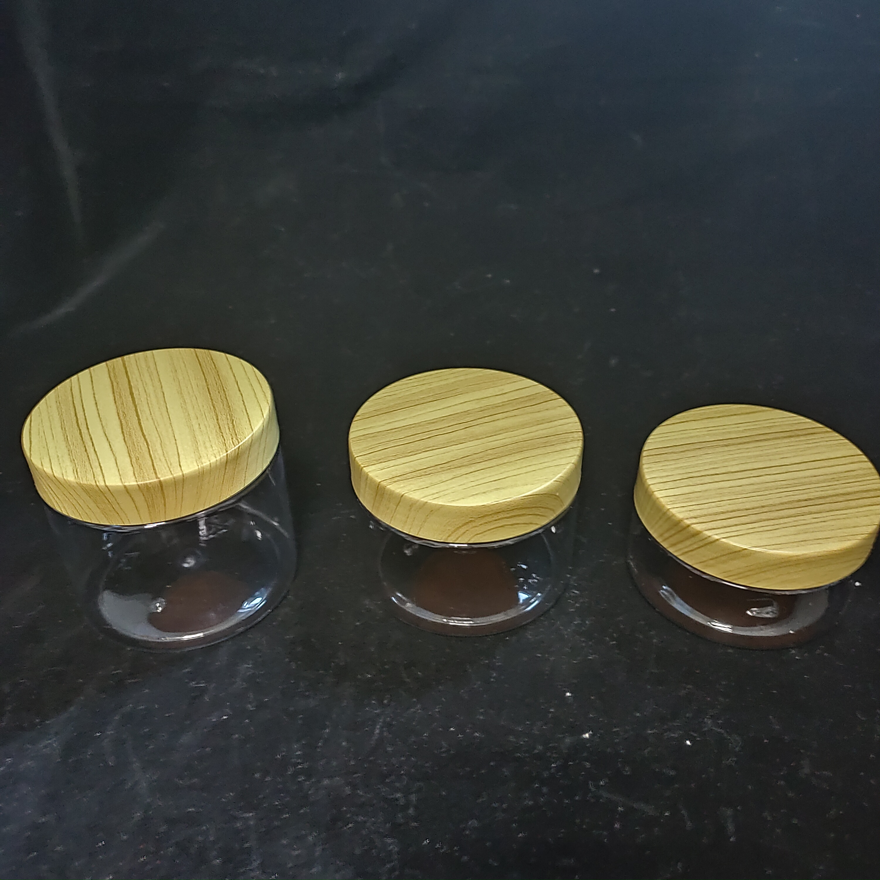 200ml 300ml 400ml Clear Plastic PET Jar Plastic Jar with Lid White Inner Seal