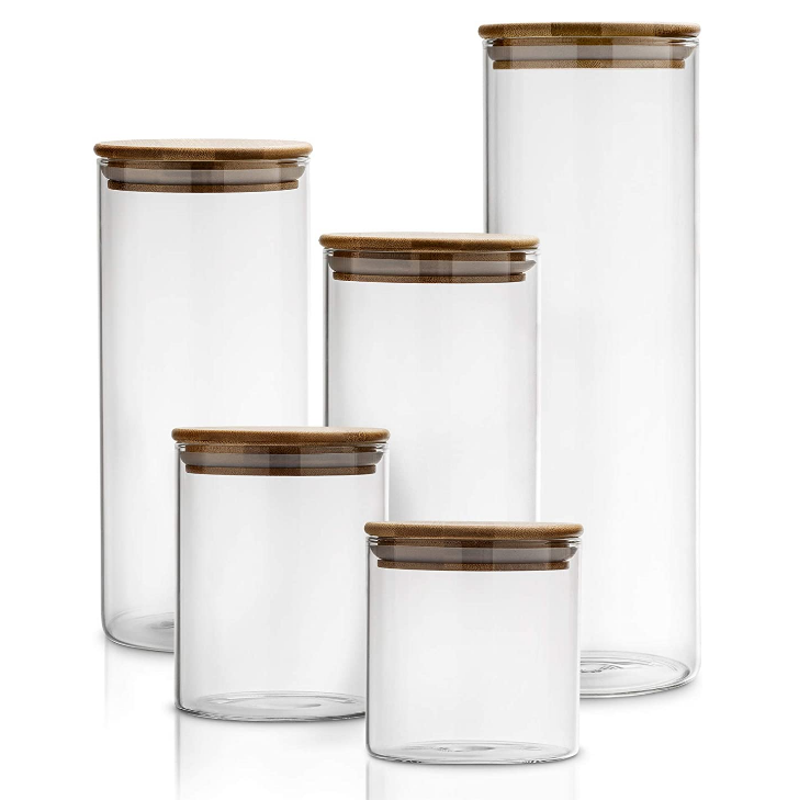 200ml 300ml 500ml 780ml 1000ml high borosilicate glass container for dried round food glass jar wholesale