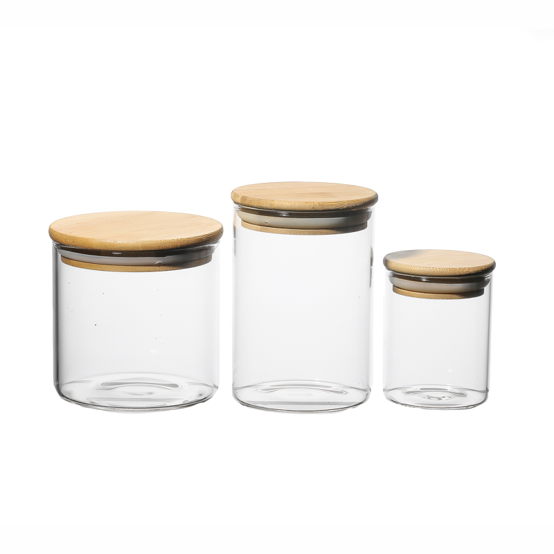 200ml 300ml 500ml 780ml 1000ml high borosilicate glass container for dried round food glass jar wholesale