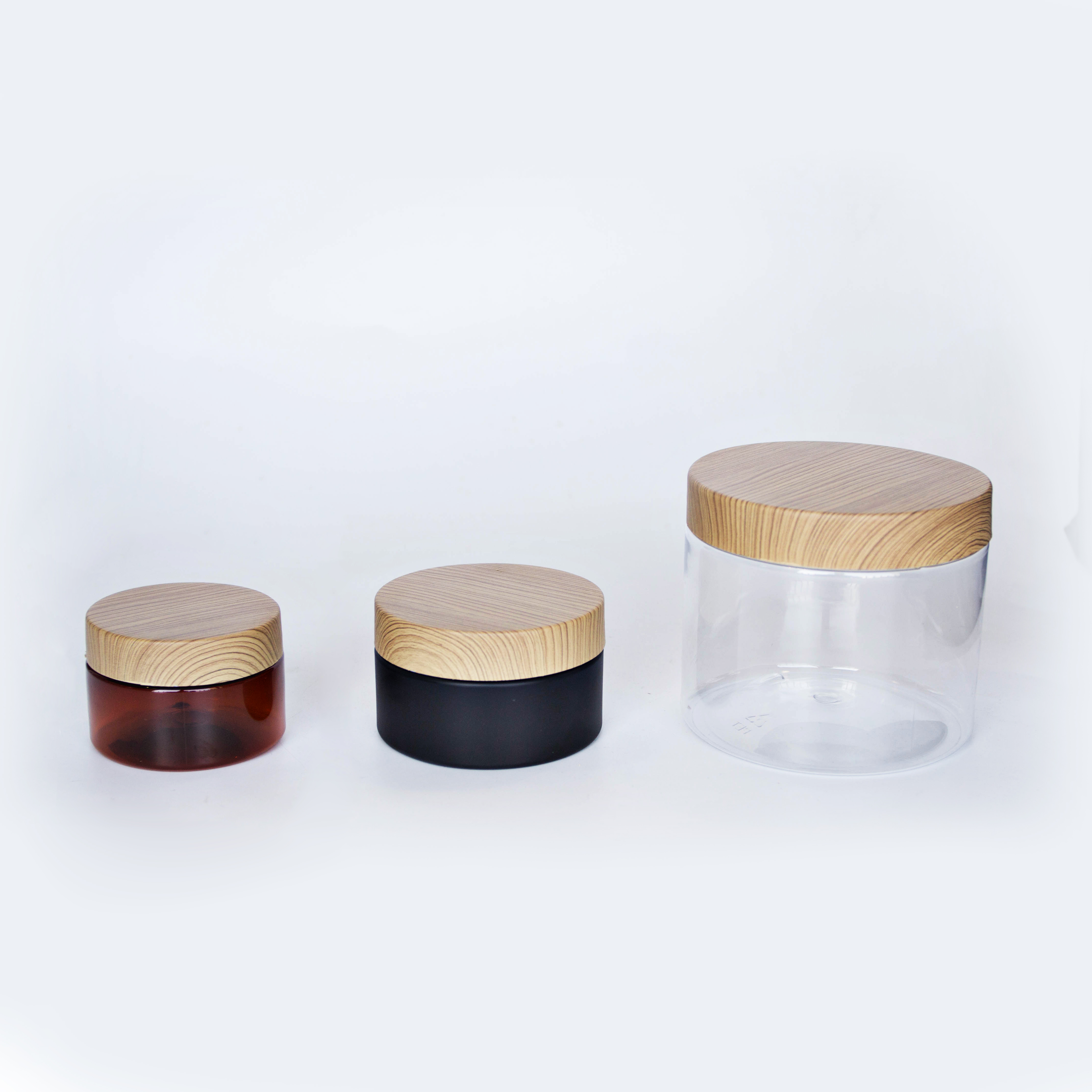 200ml 300ml Wholesale Food Grade PET Wide Mouth Storage Jar With Beautiful Screw Lid