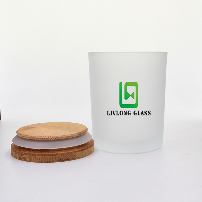 200ml 300ml frosted candle jars with gold metal lids