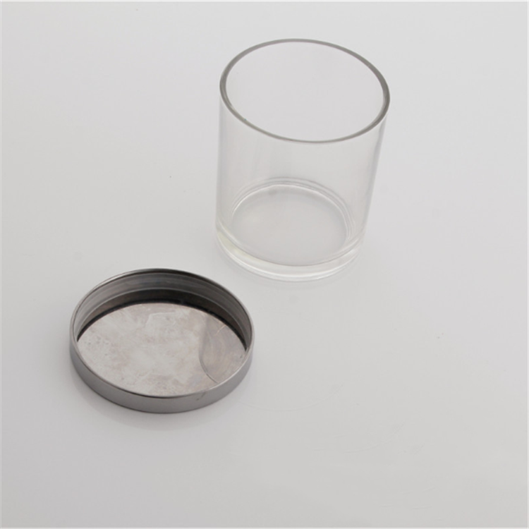 200ml 320ml 430ml Transparent Glass Candle Jar With Metal Lid
