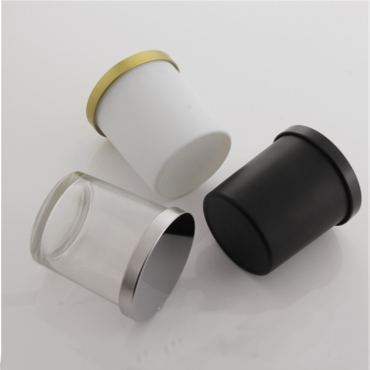 200ml 320ml 430ml Transparent Glass Candle Jar With Metal Lid