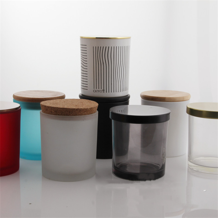 200ml 320ml 430ml Transparent Glass Candle Jar With Metal Lid