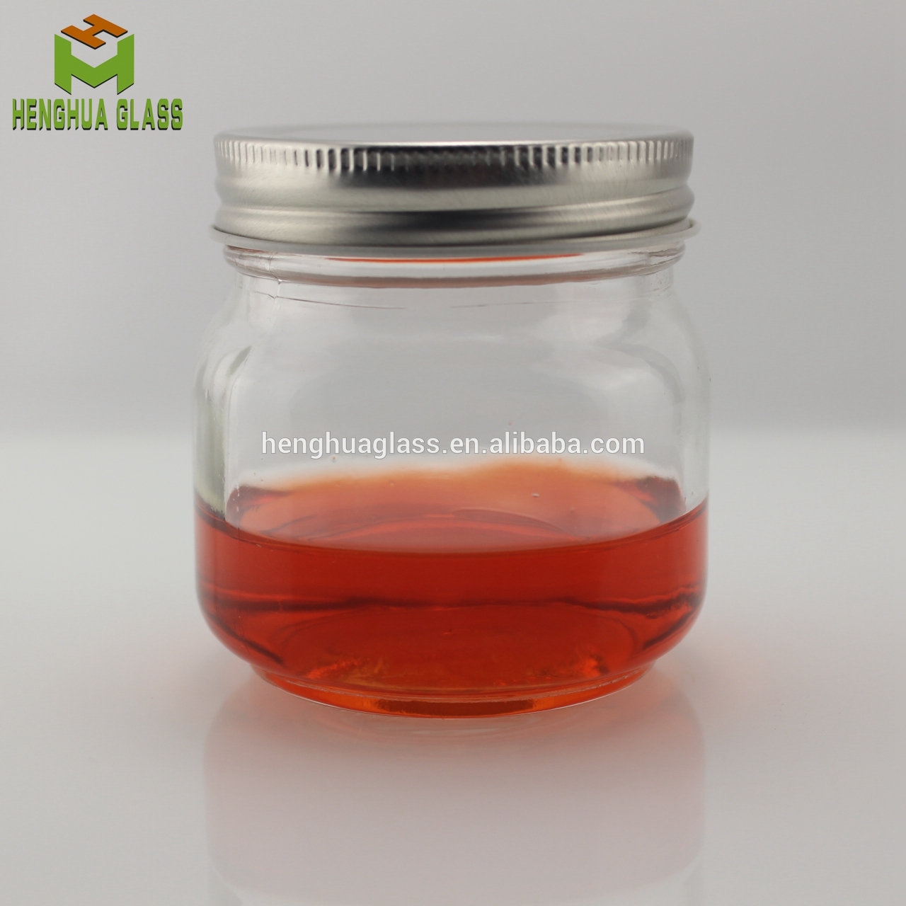 200ml 350ml 500ml 750ml square glass mason jar 7oz 12oz 16oz 25oz food glass jar with metal cap