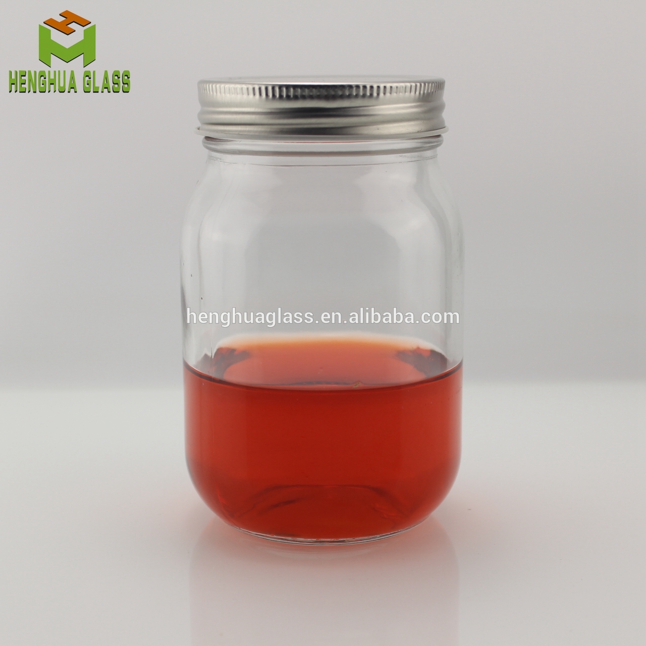 200ml 350ml 500ml 750ml square glass mason jar 7oz 12oz 16oz 25oz food glass jar with metal cap