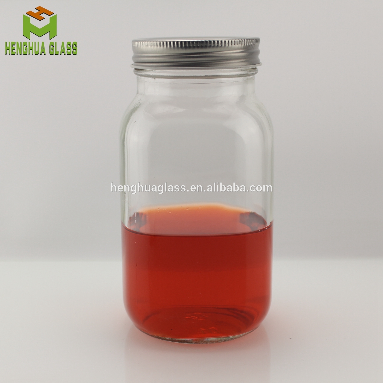 200ml 350ml 500ml 750ml square glass mason jar 7oz 12oz 16oz 25oz food glass jar with metal cap