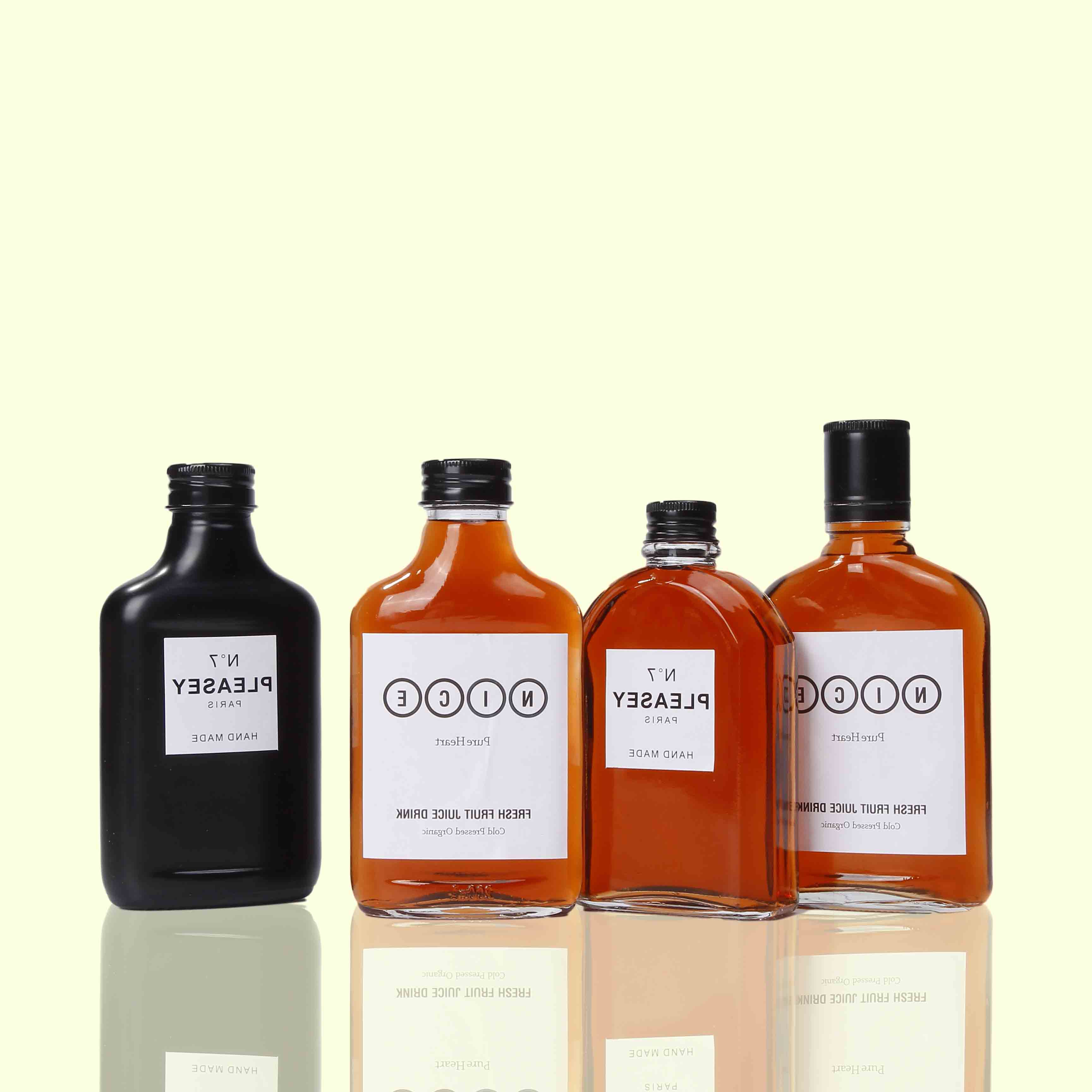 200ml 350ml 500ml Empty Hip Flask Cold Brew Coffee Glass Bottle Coffee Bottle with Logo Printing
