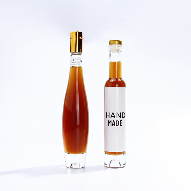 200ml 375ML Clear Bellissima Ice Wine Bottles Cork Finish For Vodka