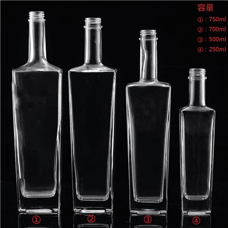 200ml 375ml 500ml 700ml 750ml 1000ml Hot Sale Empty Cylinder Vodka Spirit Whisky Wine Glass Bottle for Liquor with cork