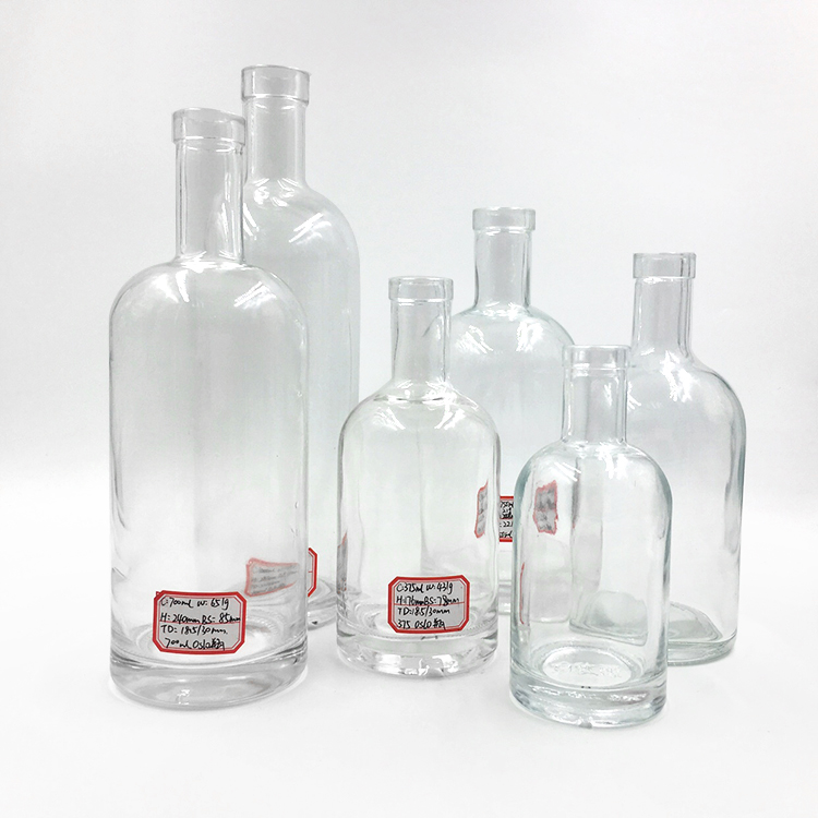 200ml 375ml 500ml 700ml 750ml 1000ml oslo liquor gin whisky glass vodka spirit bottle for Liquor
