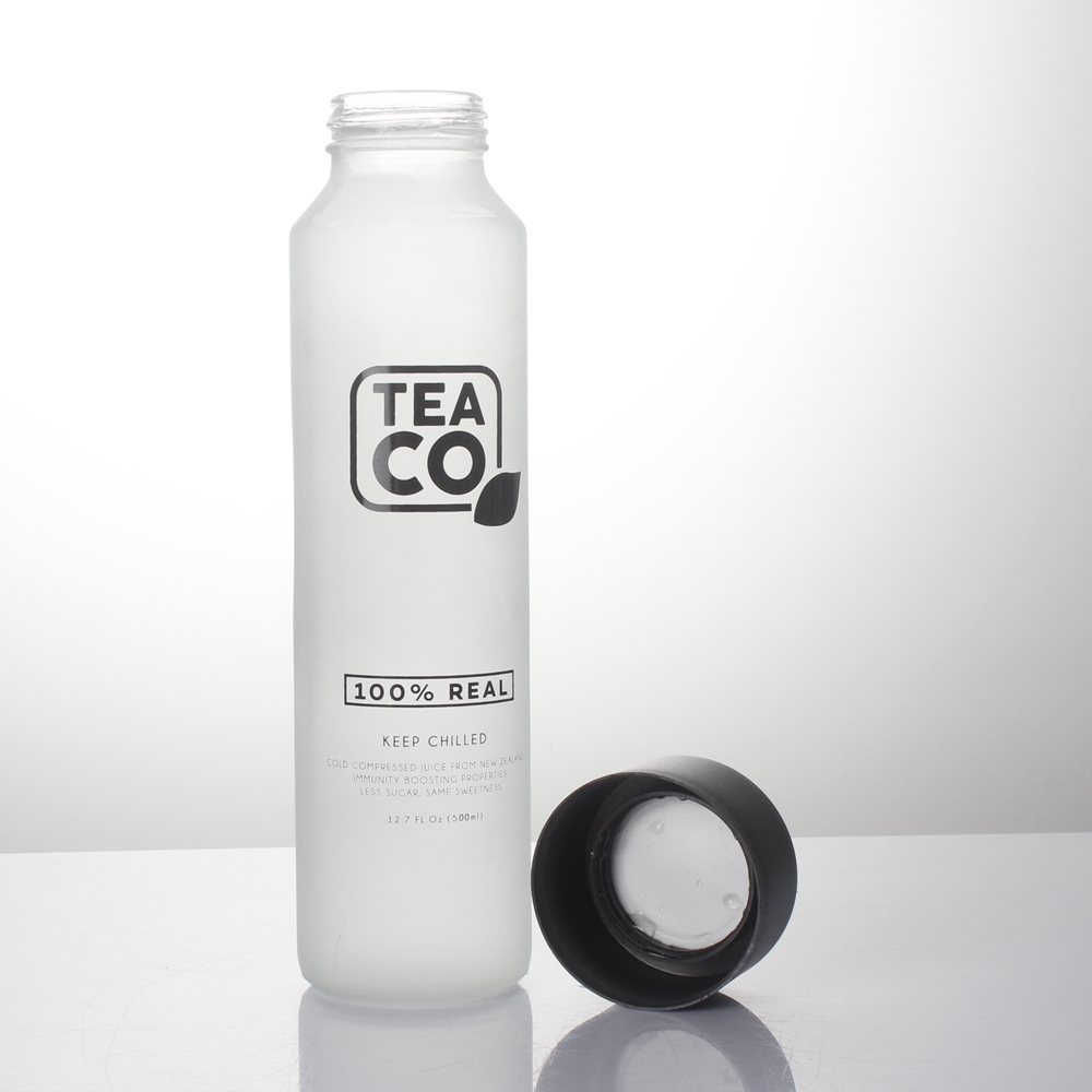 200ml 375ml 500ml 750ml 1000ml customized frosted voss water glass bottle with plastic screw cap