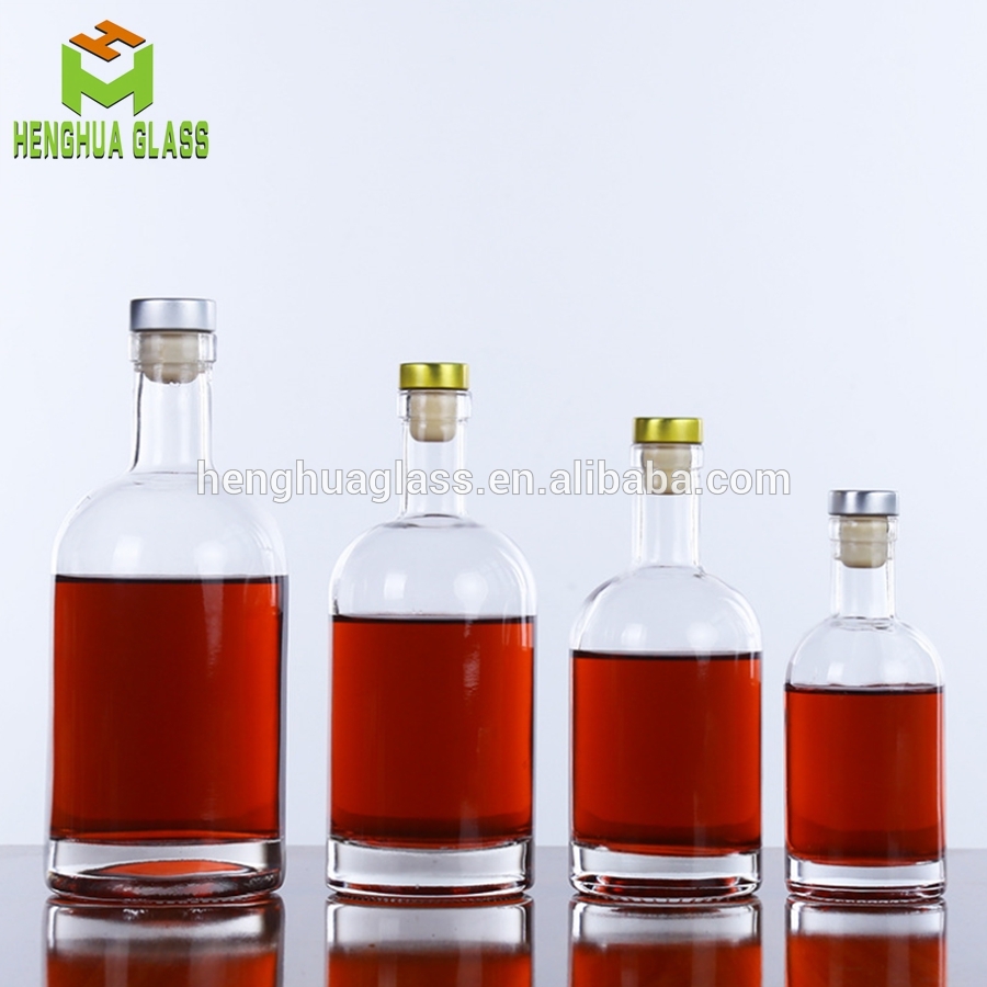 200ml 375ml 500ml 750ml 1000ml flint glass vodka bottle liquor gin spirit alcohol glass bottles with cork