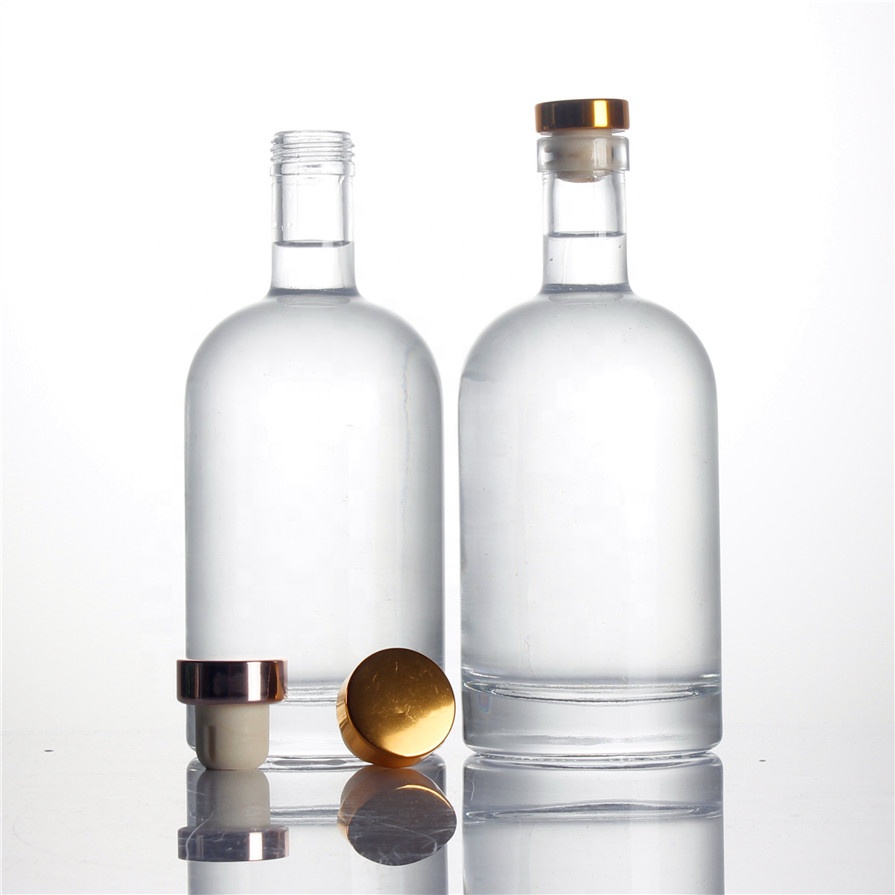 200ml 375ml 500ml 750ml 700 ml round shape oslo liquor spirits cork top screw cap top empty changyou glass bottles