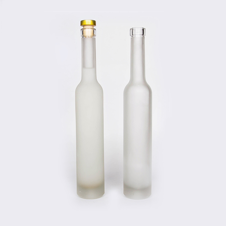 200ml 375ml 500ml 750ml High Flint Glass Ice Wine Bottle With Cork For Vodka Gin With Cork