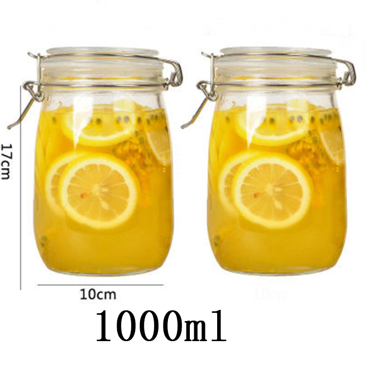 200ml,500ml,750ml,1000ml,1L packaging glass grain storage jars clear glass jar bottle with clip top