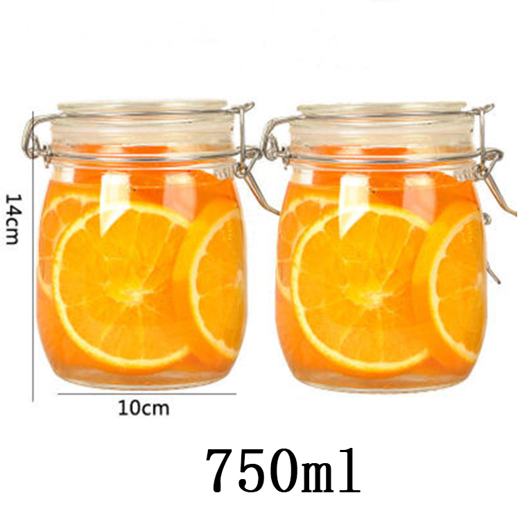 200ml,500ml,750ml,1000ml,1L packaging glass grain storage jars clear glass jar bottle with clip top