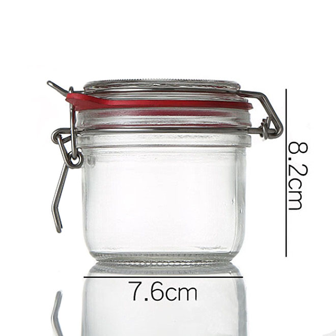 200ml 6oz clear honey sauce jam cake glass jar with clip top