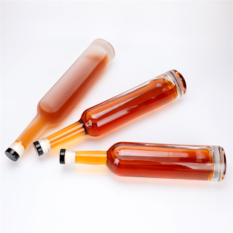 200ml-750ml transparent ice wine glass bottle, frosted round red wine bottle