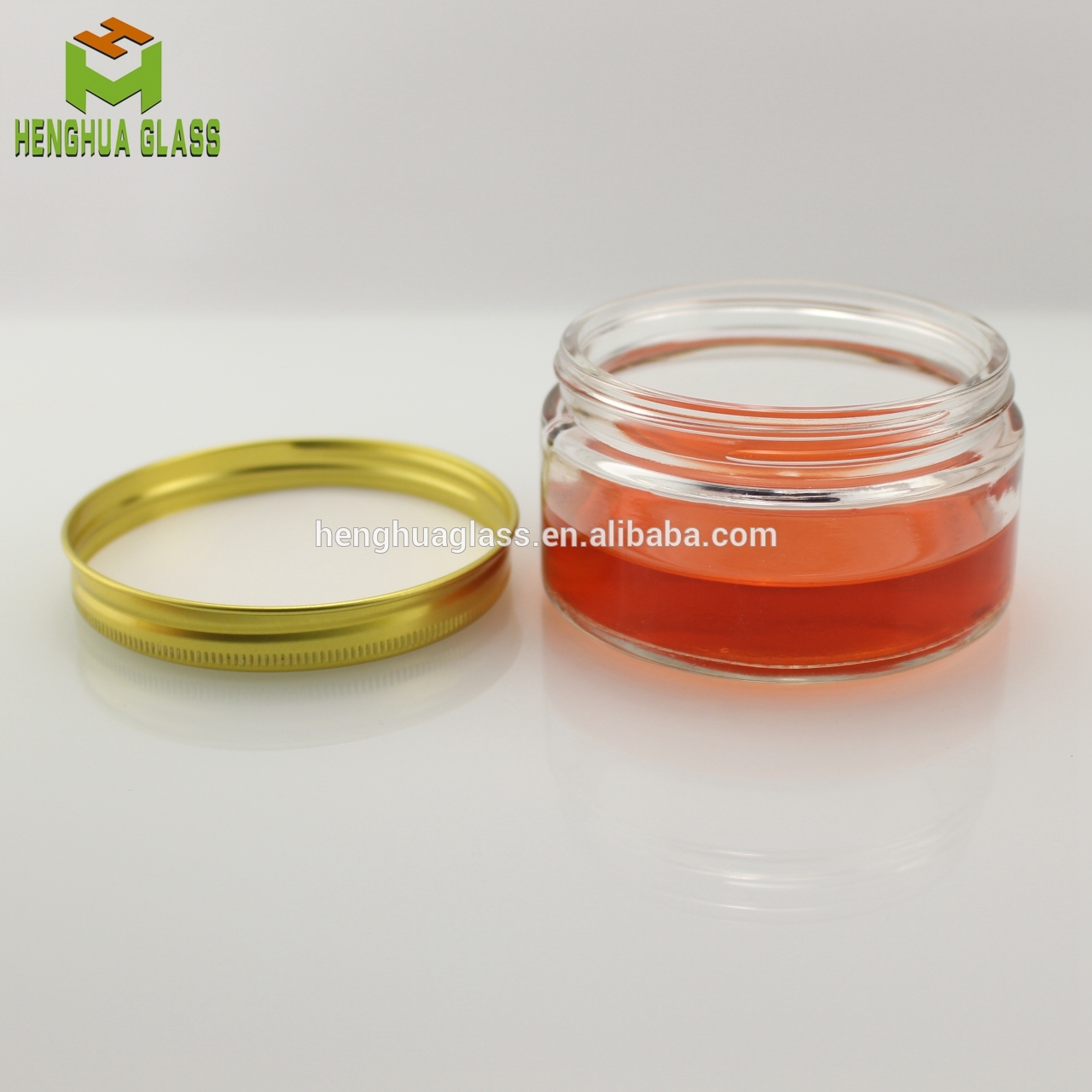 200ml 7oz Cylinder  wide mouth glass jam jar food storage glass jar Chocolate jar with aluminum cap