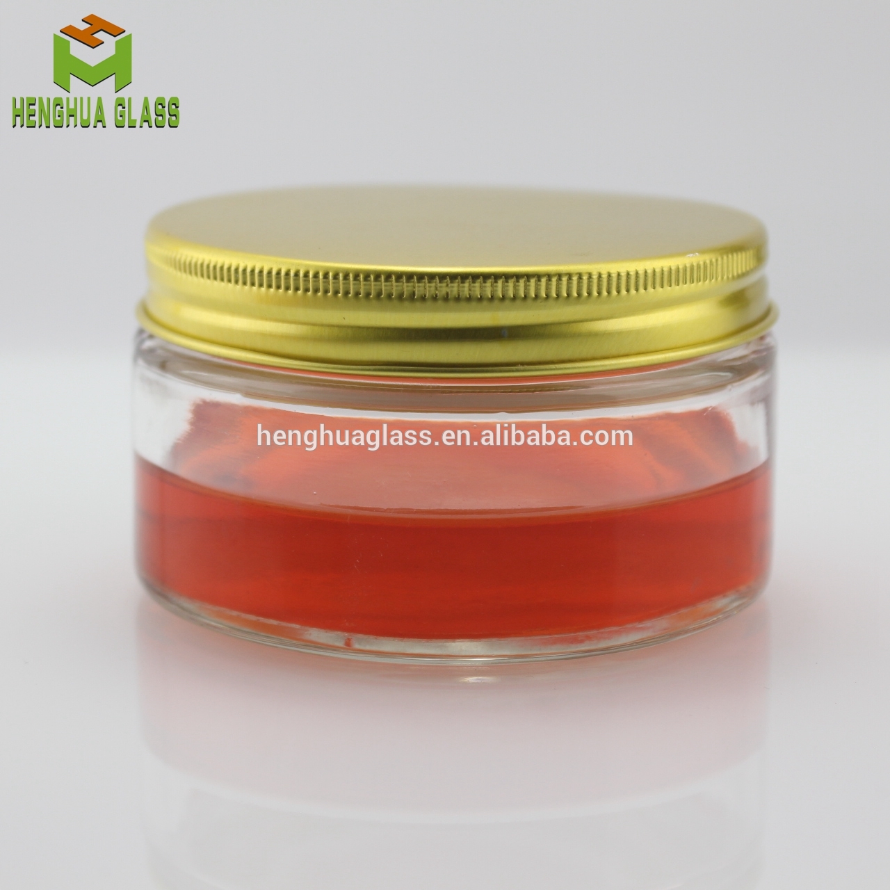 200ml 7oz Cylinder wide mouth glass jam jar food storage glass jar Chocolate jar with aluminum cap