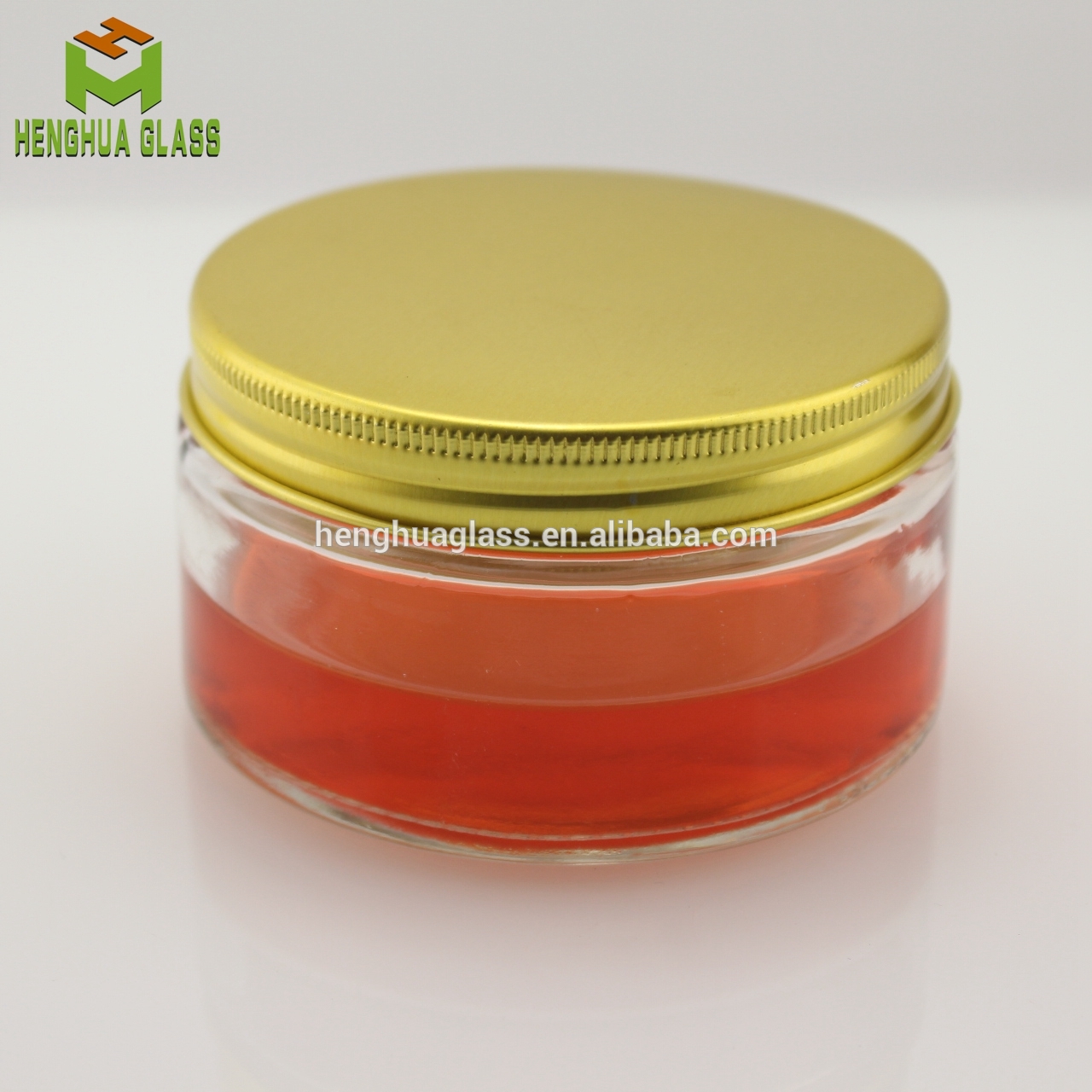 200ml 7oz Cylinder wide mouth glass jam jar food storage glass jar Chocolate jar with aluminum cap
