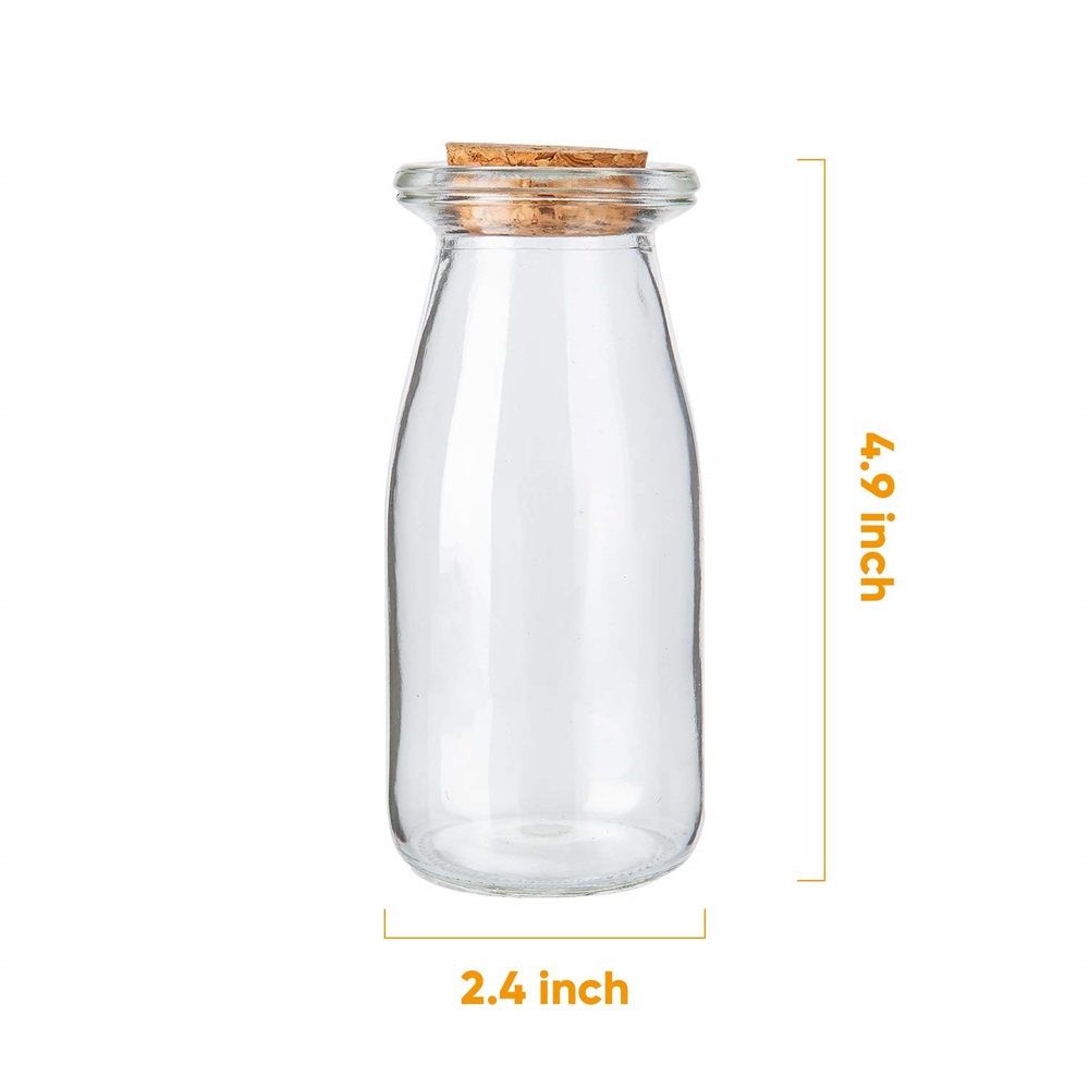 200ml 7oz clear Glass Favor Jar with Cork Lids Pudding Jars with Cork Stopper,Glass Jars with Ice Cream
