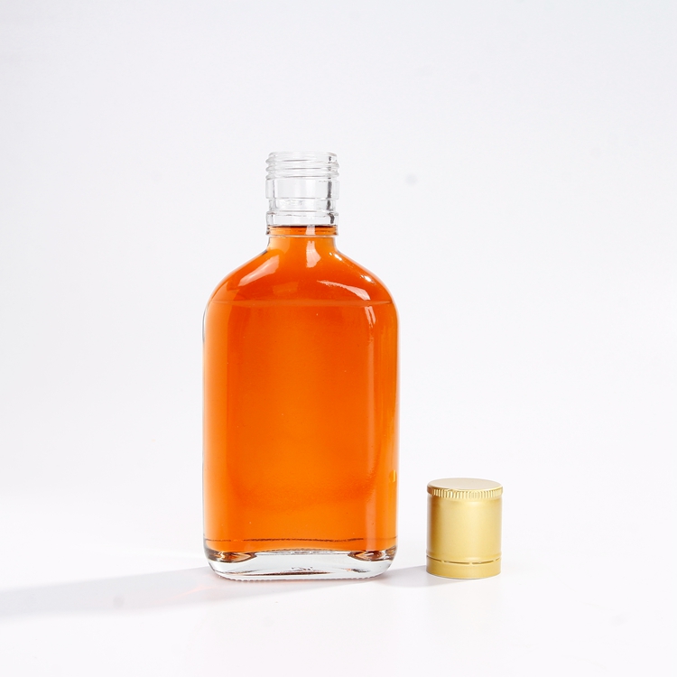 200ml Clear Glass Flask Cold Brew Containers Bottle Wine/Vodka/Whisky Bottle Screen Printing Logo With aluminum Lid