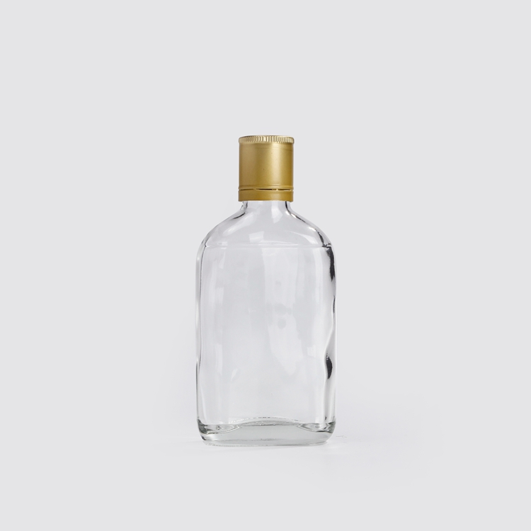 200ml Clear Glass Flask Cold Brew Containers Bottle Wine/Vodka/Whisky Bottle Screen Printing Logo With aluminum Lid